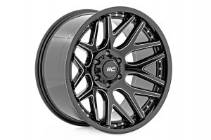 Rough Country Rough Country 95 Series Wheel Machined One-Piece Gloss Black 22x10 6x5.5 -25mm For 2021-2023 Ford Bronco 2 and 4 Doors 95221012M