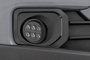 Rough Country LED Fog Light Kit 3.5 Inch Round Black Series Amber DRL For 16-23 Toyota Tacoma 71095