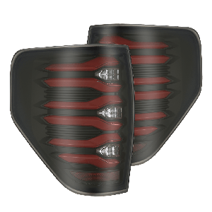 AlphaRex LED Taillights Black Red for 09-14 Ford F-150 653090