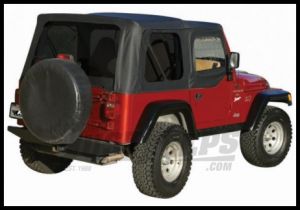 Rampage Soft Top OEM Replacement Skin & Windows With Upper Door Skins Black Diamond For 1997-06 Jeep Wrangler TJ 99735