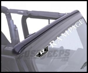 Rampage Windshield Channel Header Style No Drill Black For 1997-06 Jeep Wrangler TJ 901004