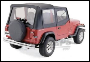 Rampage Soft Top OEM Replacement Skin & Windows With Upper Door Skins Denim Black For 1987-95 Jeep Wrangler YJ 99615
