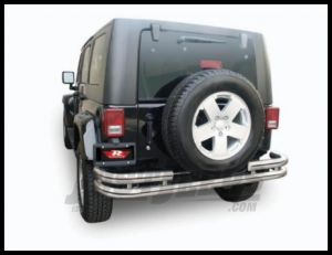 Rampage Rear Double Tube Bumper Stainless Steel For 2007-18 Jeep Wrangler JK 2 Door & Unlimited 4 Door 86448