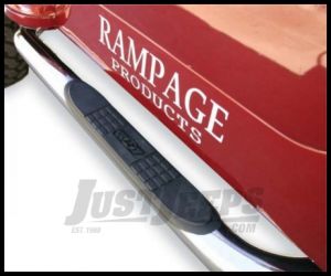 Rampage Body Side Guards With Step Polished Stainless For 07-18 Jeep Wrangler JK 2 Door 9427