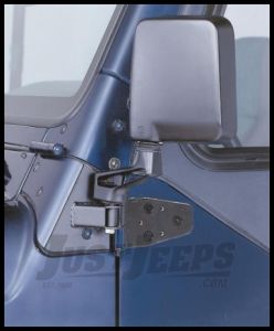 Rampage Mirror Relocation Brackets Pair Black Powder Coat For 1997-02 Jeep Wrangler TJ 8691