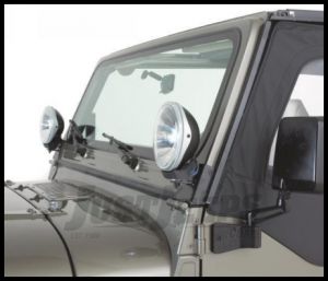Rampage Windshield Hinge Light Brackets Black Pair For 1997-06 Jeep Wrangler TJ 7608