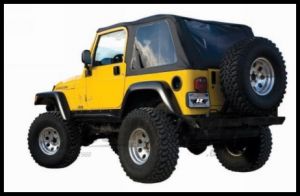 Rampage Frameless Soft Top Kit In Black Diamond Sailcloth With Tinted Windows For 2004-06 Jeep Wrangler TLJ Unlimited 109635