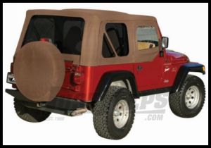 Rampage Soft Top OEM Replacement Skin & Windows With Upper Door Skins Spice Denim With Tinted Windows For 1997-06 Jeep Wrangler TJ 99517