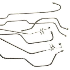 Classic Tube Pre-Formed Stainless Steel Brake Line Kit for 97-06 Jeep Wrangler TJ with Dana 35 Rear Axle, Drum Brakes & with ABS JE1051