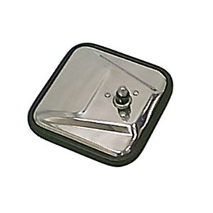 Rugged Ridge Square Mirror Head For With convex mirror glass for Passenger Side (Stainless Steel) 1955-86 CJ Series 11006.02