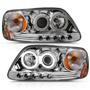 ANZO USA Projector Headlight Set w/Halo for 97-02 Ford Expedition,97-03 Ford F-150,2004 Ford F-150 Heritage 111054