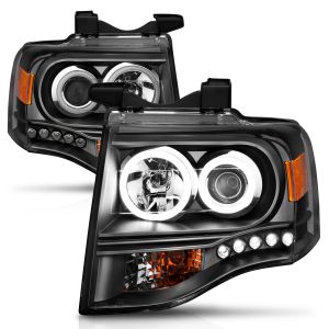ANZO USA Projector Headlight Set w/Halo for 07-14 Ford Expedition 111113