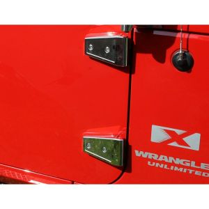 Rugged Ridge Stainless Steel Door Hinge Covers For 2007-18 Jeep Wrangler JK Unlimited 4 Door Models 11113.06