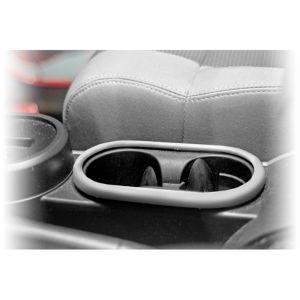 Rugged Ridge Front Cup Holder Accent In Brushed Silver For 2007-10 Jeep Wrangler & Wrangler Unlimited JK 11151.13