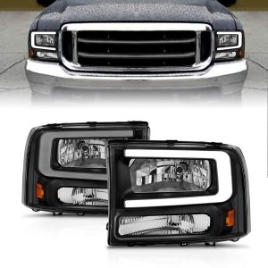 ANZO USA Crystal Headlight for 99-04 Ford F-250,99-04 Ford F-350,00-04 Ford Excursion,99-04 Ford F-250 Super Duty,99-04 Ford F-350 Super Duty,99-04 Ford F-450 Super Duty 111549