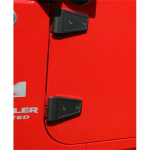 Rugged Ridge Door & Hood Hinge Covers Set in Textured Black For 2007-18 Jeep Wrangler JK 2 Door & Unlimited 4 Door Models (Pair) 11205.10