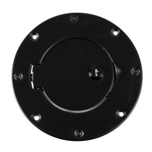 Rugged Ridge Locking Gas Hatch Cover in Black Stainless Steel 1997-06 TJ Wrangler, Rubicon and Unlimited 11229.04