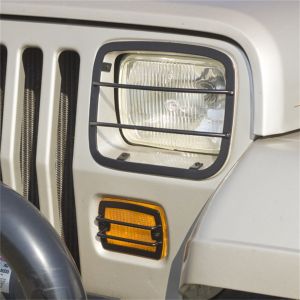 Rugged Ridge (Black) Headlight and Turn Signal Guards For 1987-95 Jeep Wrangler YJ Models 11230.02