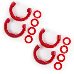Rugged Ridge 2 Sets Of Red D-Ring Isolators For 3/4" Rings With 4 Rubber Isolators & 8 Washers 11235.61