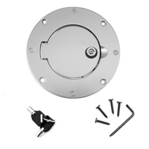 Rugged Ridge Brushed Aluminum Locking Gas Hatch Cover For 1997-06 Jeep Wrangler TJ & Unlimited 11425.09