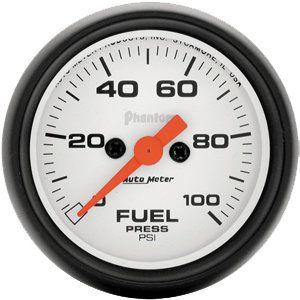 Auto Meter Phantom Series 2 1/16" Diameter Fuel Pressure Gauge 0-100 PSI 5763