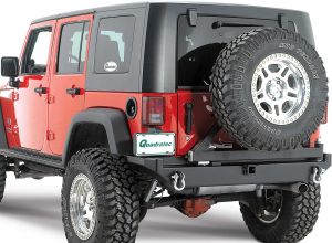 Rock Hard 4X4 Rear Bumper in Black Steel for 2007-18 Jeep Wrangler JK/JKU Models RH5000-
