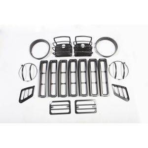 Rugged Ridge 15 Piece Euro Light Guard Kit in Black For 1997-06 Jeep Wrangler TJ & Unlimited 12495.03