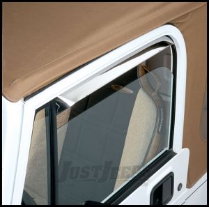 Auto Ventshade Window Deflectors In Stainless Steel For 1997-06 Jeep Wrangler TJ Models 12642