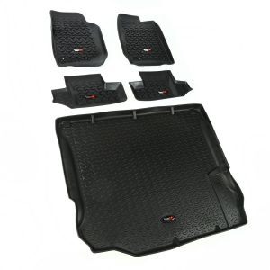 Rugged Ridge 5 Piece Floor Liner Kit In Black For 2011-18 Jeep Wrangler JK 2 Door (Black) 12988.03