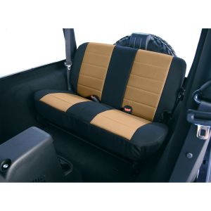 Rugged Ridge Neoprene Custom-Fit Rear Seat Cover Tan on black 1980-95 Jeep Wrangler YJ and CJ7 13262.04