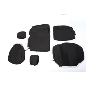 Rugged Ridge Custom Fit Neoprene Rear Seat Covers Black on Black 2007+ JK Wrangler Unlimited 13264.01