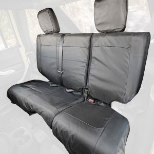 Rugged Ridge Ballistic Seat Cover, Rear, Black for 07-10 Jeep Wrangler JKU, 4 Door 13266.06