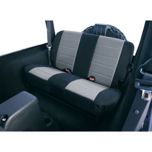 Rugged Ridge Fabric Rear Seat Cover Gray on black For 1980-95 Jeep Wrangler YJ and CJ7 13280.09