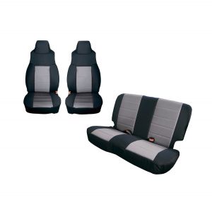 Rugged Ridge Seat Cover Kit, Black/Gray for 91-95 Jeep Wrangler YJ 13291.09