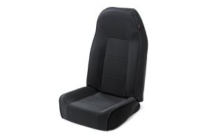 Rugged Ridge Premium High-Back Non Reclining Bucket Seat Black denim 1976-02 Wrangler YJ TJ and CJ Series 13401.15