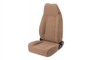 Rugged Ridge Premium High-Back Reclining Bucket Seat Tan Denim 1976-02 Wrangler YJ TJ and CJ Series 13402.04