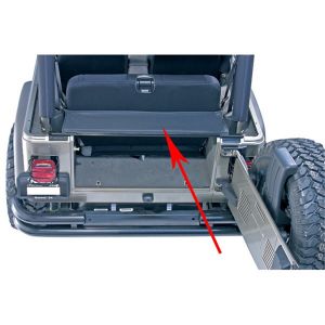Omix-ADA Tonneau with Replacement Tailgate Bar In Black Denim For 1987-06 Jeep Wrangler YJ, TJ & TLJ Unlimited Models 13550.01