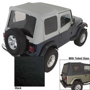 Rugged Ridge XHD Replacement Soft Top with Upper Door Skins & Tinted Windows Black Denim 1988-95 Jeep Wrangler YJ 13722.15