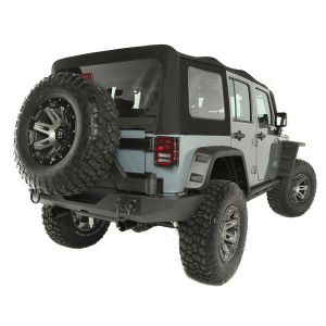 Rugged Ridge Black Diamond Sailcloth Soft Top Replacement Skin With 30 mil Windows For 2010-18 Jeep Wrangler JK Unlimited 4 Door Models With Cable-Style Top 13742.01