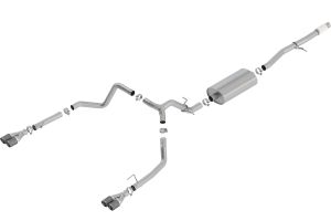 Borla Touring Cat-Back Exhaust System for 19-25 GMC Sierra 1500, 19-25 Chevrolet Silverado 1500, 2022 Chevrolet Silverado 1500 LTD, 2022 GMC Sierra 1500 Limited 140768CF