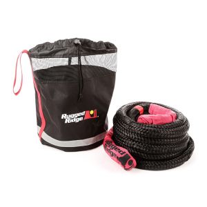 Rugged Ridge 7/8" X 30' Kinetic Recovery Rope With 7,500 Lbs Load Limit With Cinch Bag 15104.30