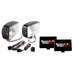 Rugged Ridge 5X7 Off Road Driving Light Kit with Wiring Harness in Black 100W (Pair) 15207.55