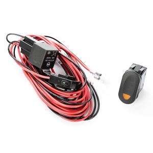 Rugged Ridge Single Connection Wiring Harness With Amber Marine Style Rocker Switch 15210.74