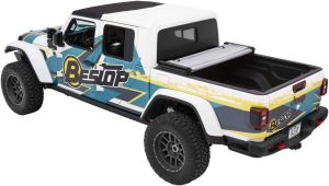 BESTOP EZFold Soft Folding Tonneau Cover (Black Twill) For 2020-25+ Jeep Gladiator JT 4 Door Models 1628017