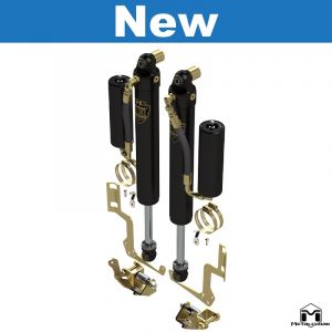 MetalCloak RockSport BLACK, 4.5"/5.5" NON-ADJUSTABLE Reservoir Shocks, Front Pair for 18-24+ Jeep Wrangler JL, JLU & 20-24+ Gladiator JT 1633