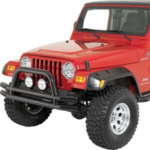 Quadratec QR3 Dual-Tube Front Bumper with Hoop for 76-06 Jeep CJ, YJ, TJ & Unlimited 12061H-