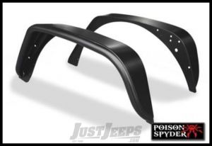Poison Spyder Rear Crusher Flares - Standard Width For 2007-18 Jeep Wrangler JK 2 Door & Unlimited 4 Door Models (Black Steel) 17-05-010P1