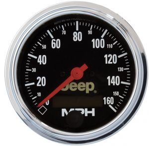 Auto Meter Jeep Logo 3 3/8" Diameter In-Dash Electronic Programmable Speedometer (up to 160 MPH) 880244