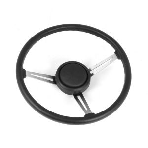 Omix-ADA Steering Wheel Kit Leather Black With Horn Button For 1976-95 Jeep CJ Series, Wrangler YJ & Full Size 18031.08