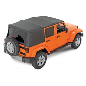 Mopar Cable Style Soft Top with Spring Lift Assist (Black Vinyl) for 07-18 Jeep Wrangler JKU 82213651